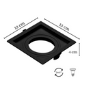 Spot Embutir Recuado Quadrado PAR30 Preto - Pix Iluminação