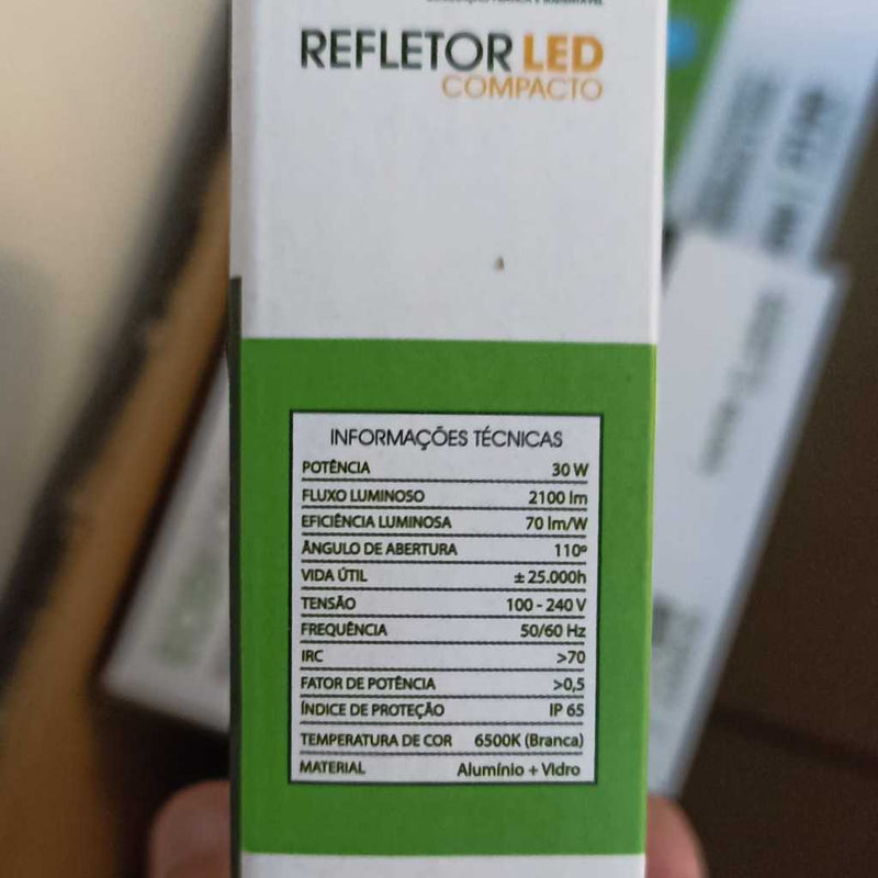Refletor Painel LED Compacto 30w 6500k -  Ecoforce