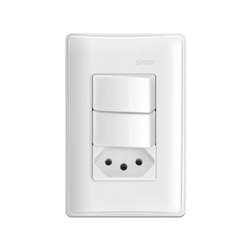 Interruptores + Tomada 10A 250V S-35 Branco - Simon