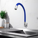 Torneira Gourmet de Parede com Bica Flexível Azul - Sorte Metais