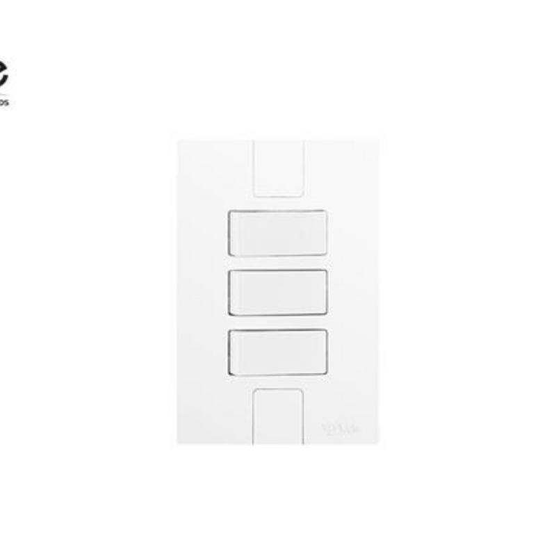 Interruptor 3 Teclas Simples 10A 250V Caprice Branco - Pluzie