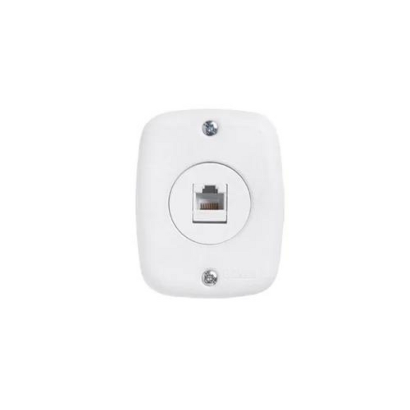 Tomada Keystone RJ45 CAT5 SobrePlus Branco - Pluzie