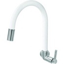 Torneira Gourmet de Parede com Bica Flexível Branca - Sorte Metais