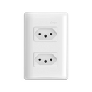 Tomada dupla 2P+T 10A 250V S-19 branca - Simon